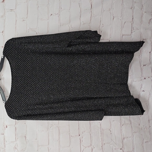 Ruby Red Black Tunic Silver Metallic Embellishments 3/4 Sleeve Womens Size 2x - Picture 8 of 15